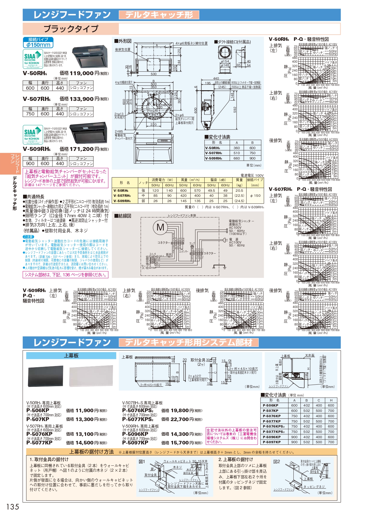 三菱 レンジフード V-50RH5 幅60cm ※幕板は別売です。必要な場合は別途